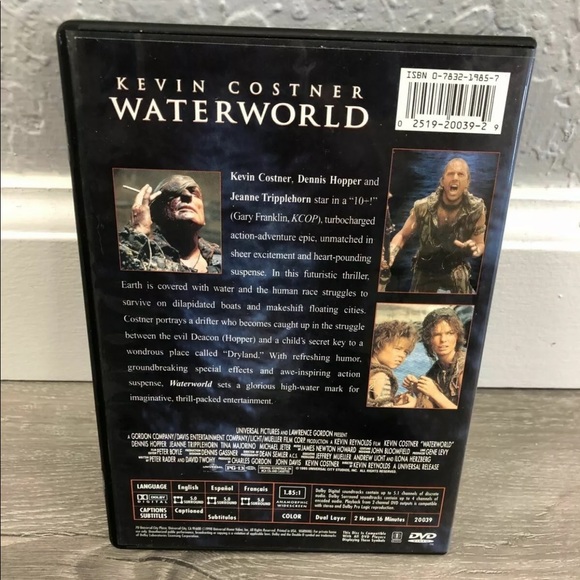 WATERWORLD, Kevin Costner, Universal Studios Movie DVD - Picture 2 of 2
